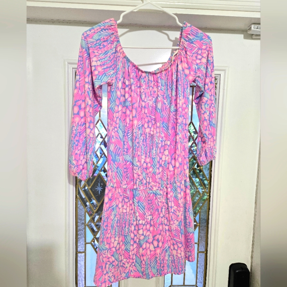 Lilly Pulitzer Lana Skort Romper In "Pink Sorbert" Size XS Pink Blue Like New - Picture 5 of 8